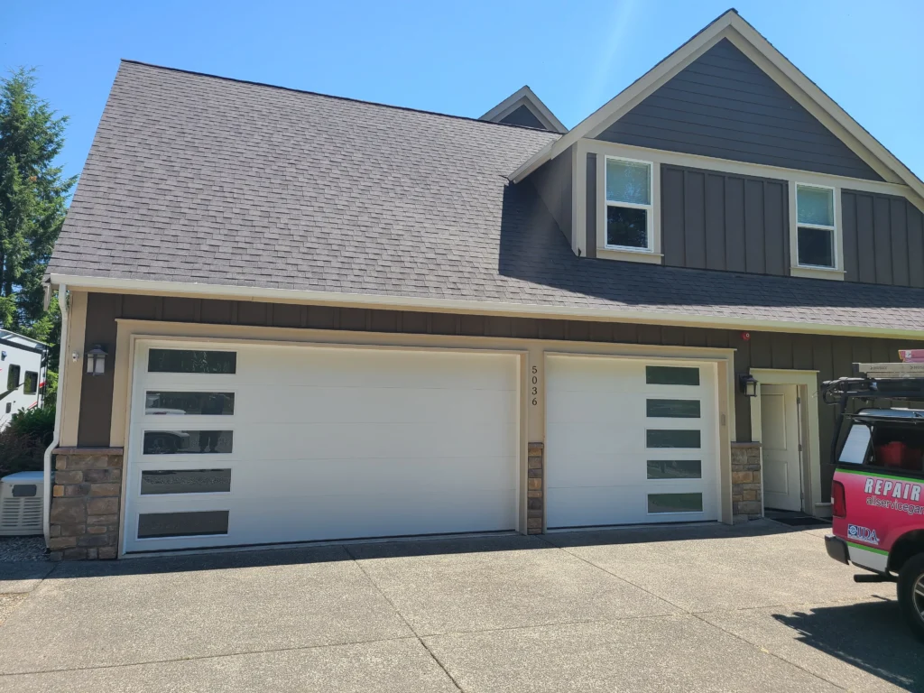 Modern house with two garage doors